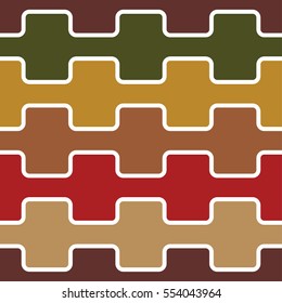Square wave with round corners tile pattern - seamless editable repeating vector background wallpaper (Old baroque colors)