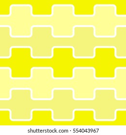 Square wave with round corners tile pattern - seamless editable repeating vector background wallpaper (Yellow)