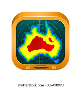 square weather icon or button for application or web site. TV form