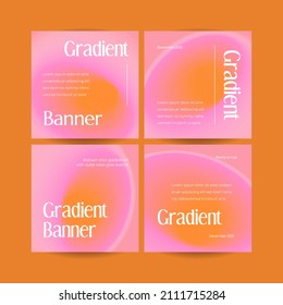 Square web banner template retro gradients colorful abstract blurry