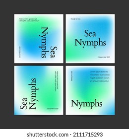 Square web banner template retro gradients colorful abstract blurry