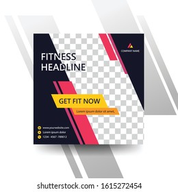 square web banners with colorful shape template design, square poster flyer leaflet banner header 