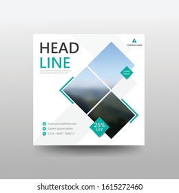 square web banners with colorful shape template design, square poster flyer leaflet banner header 