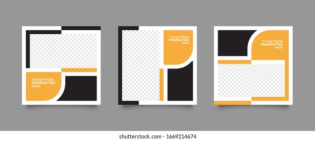 Square web banners for social media. Post layout templates.