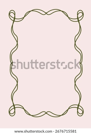 Square Whimsical Hand Drawn Elegant Line Art Frame