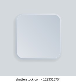 Square white 3d button. Vector illustration