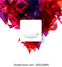 Square in White with Abstract Shapes Design/Layout Background