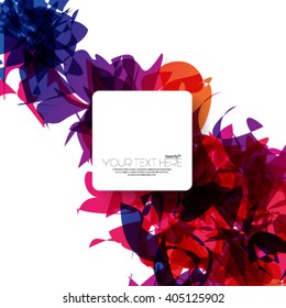 Square in White with Abstract Shapes Design/Layout Background