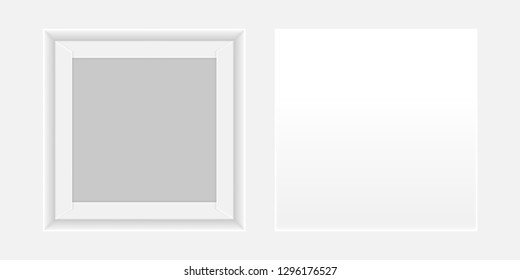 Square white Box open, Top view of white Box isolated on white background, Square Box White Packaging Template blank, Empty Box Template for design product and packaging paper kraft card board