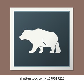 Square white frame with bear icon