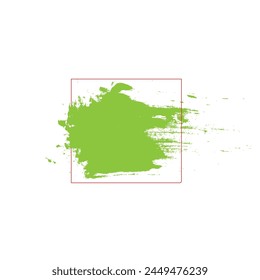 Square white frame with black paint, brush paint ink stroke and grunge texture. Black grunge banner, frame for design. Set of square frames for banner, poster, flyer and background with space for text