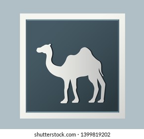 Square white frame with camel icon