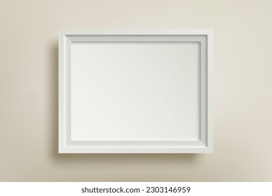 Square white frame isolated on transparent background.