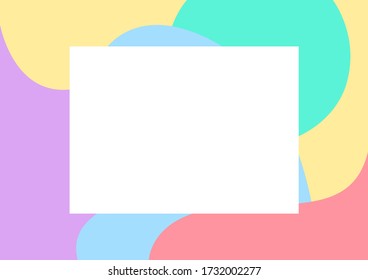 square white on pastel soft multicolour for banner background, blob free shape multicolored for brochure, colorful blob shape for banner, multicolored blob shape for poster, blob free shape colorful