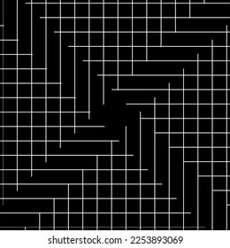 Square with white stripes on black pattern. Fashion graphic color background design. Modern stylish abstract texture. For prints, textile, wrapping, business. Vector illustration