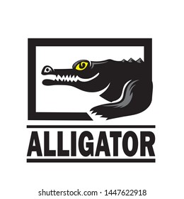 square wild crocodile business logo design inspiration