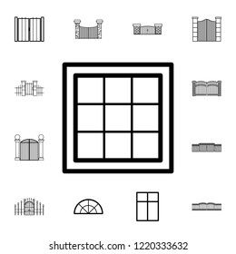 square window icon. Detailed set of Doors, gates and windows icons. Premium quality graphic design icon. One of the collection icons for websites, web design, mobile app on white background