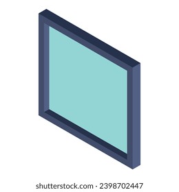 Icono de ventana cuadrada vector isométrico. Gran ventana cuadrada exterior transparente. Concepto exterior, construcción y reparación