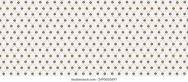Cerca de malla de alambre cuadrado. Ilustración de patrón de malla cuadrada sin costuras. Patrón de rejilla de metal sin costura en forma de Vector.