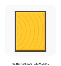 Square wood with grain of end side vector icon. May called girder, lumber. Natural material by cut, process in sawmill industry for frame, beam, column or structure in house construction or woodwork.