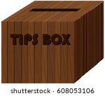 Square wooden box for tips illustration