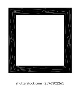Square wooden frame with a detailed grain texture. A perfect vector for vintage design projects, antique themes, and creative photo display. Ideal for digital and print design