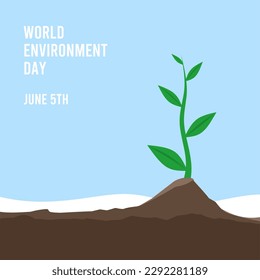 square world environment day vector greeting card