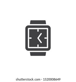 Square wrist clock vector icon. filled flat sign for mobile concept and web design. Wrist clock glyph icon. Symbol, logo illustration. Vector graphics