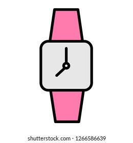 square wristwatch outline icon