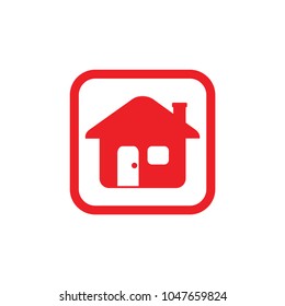 Square wth home logo design vector