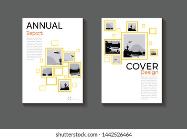 square yellow background modern cover design abstract book cover Brochure cover  template,annual report, magazine and flyer layout Vector a4