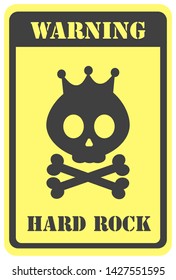 Square yellow sign. Hard rock sign isolated on white background. Vector, Illustration