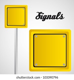 square yellow sign over gray background. vector illustration