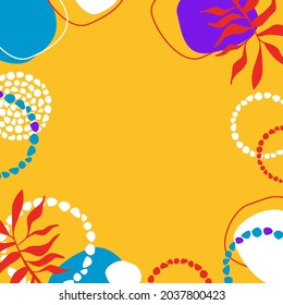 Square yellow trendy editable template for social networks stories, vector illustration. Design backgrounds for social media.