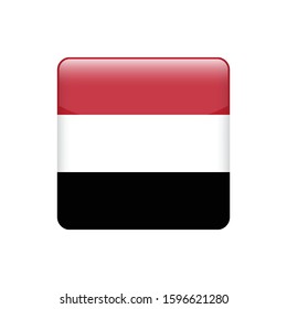 square  Yemen  flag. Simple vector Yemen flag