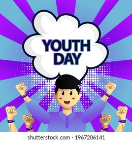 Square youth day illustration design vector