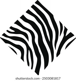 Square zebra print pattern. Abstract black zebra print pattern vector. Zebra skin texture vector.