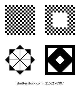 Square2 Flat Icon Set Isolated On White Background
