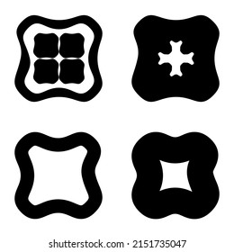 Square3-flaches Symbol einzeln auf weißem Hintergrund
