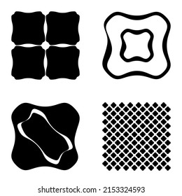 Square3 Flat Icon Set Isolated On White Background