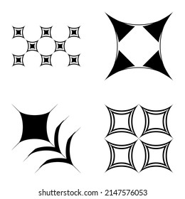Conjunto de iconos planos Square_star Aislados en fondo blanco