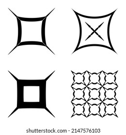 Square_star Flat Icon Set Isolated On White Background