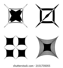 Conjunto de iconos planos Square_star Aislados en fondo blanco