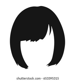 Square.Back hairstyle single icon in black style vector symbol stock illustration web.