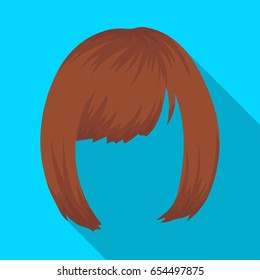 Square.Back hairstyle single icon in flat style vector symbol stock illustration web.