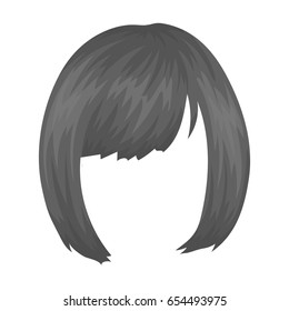 Square.Back hairstyle single icon in monochrome style vector symbol stock illustration web.