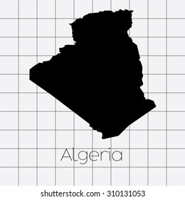 A Squared Background with the country shape of Algeria