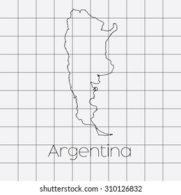 A Squared Background with the country shape of Argentina