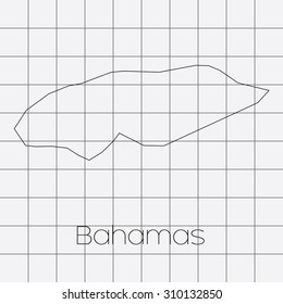 A Squared Background with the country shape of Bahamas
