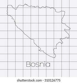 A Squared Background with the country shape of Bosnia